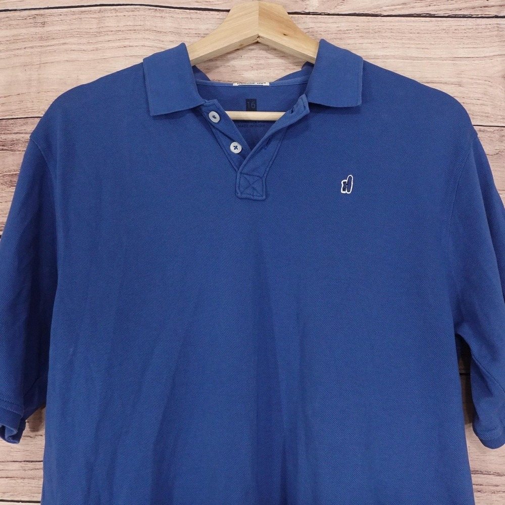 Johnnie-O Polo Shirt Boys 16 Blue Hangin' Out Cotton Short Sleeve Logo - Picture 2 of 9